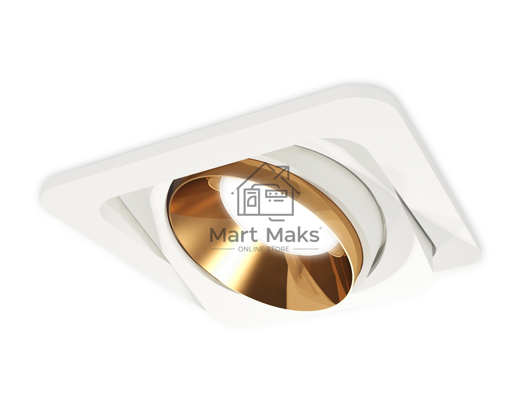 Комплект встраиваемого поворотного светильника Ambrella light XC7658024 SWH/PYG белый песок/золото желтое полированное MR16 GU5.3 (C7658, N7034)