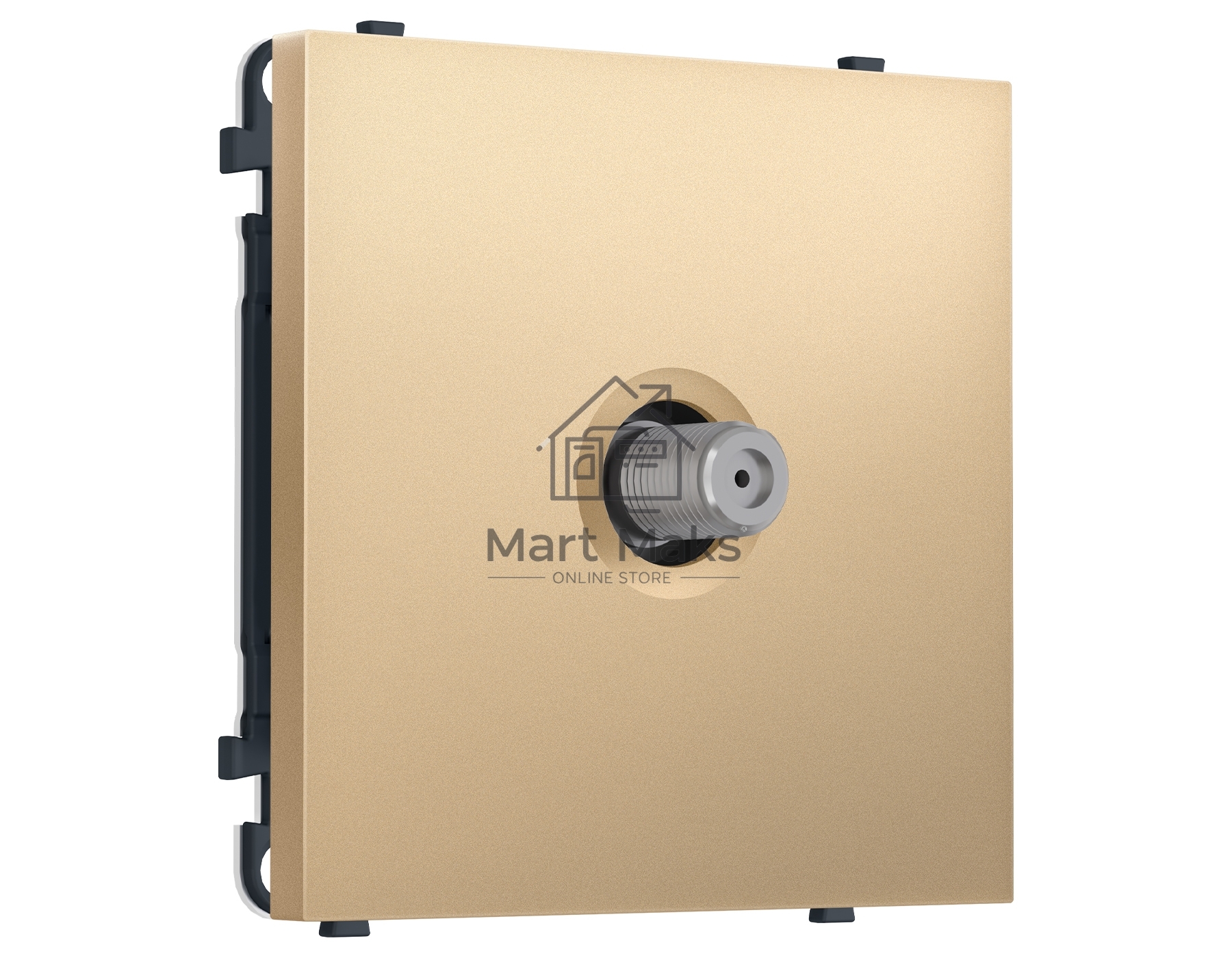 Комплект механизма TV розетки SAT SIGMA Золото Мягкое касание 5-2400MHz 3.5dB QUANT PRO (SP8930, PR215)