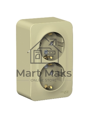 Розетка 2-м ОП Blanca 16А 250 В защ. шторки с заземл. изол. пласт. беж. SchE BLNRA011217