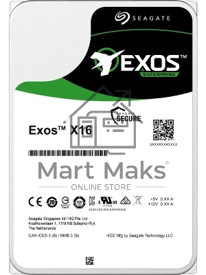 Жесткий диск Seagate 16Tb, ST16000NM002G, SAS Exos X16, 7200 rpm, 256Mb buffer