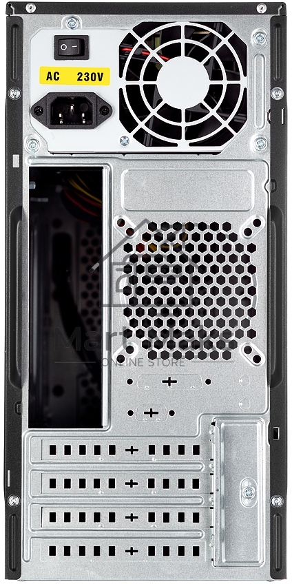 Компьютерный корпус с блоком питания 500Вт./ Case Foxline FL-702, mATX, 1x5.25EXT, 1x3.5EXT, 2x3.5INT, 2xUSB2.0, HDA, w/o FAN, w/500W ATX PSU, w/1.2m EU pwr cord
