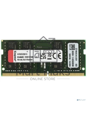 Оперативная память Kingston ValueRAM, DDR4, 16Gb (1x16Gb), 3200MHz, CL22, SO-DIMM