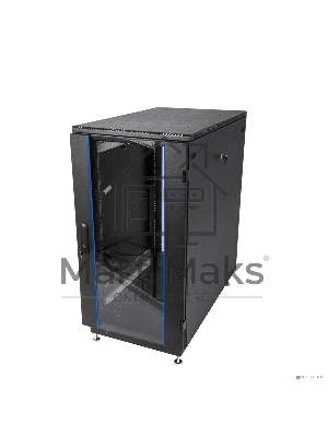 Шкаф телекоммуникационный напольный 18U (600x800) дверь стекло, черный (ШТК-М-18.6.8-1ААА-9005)