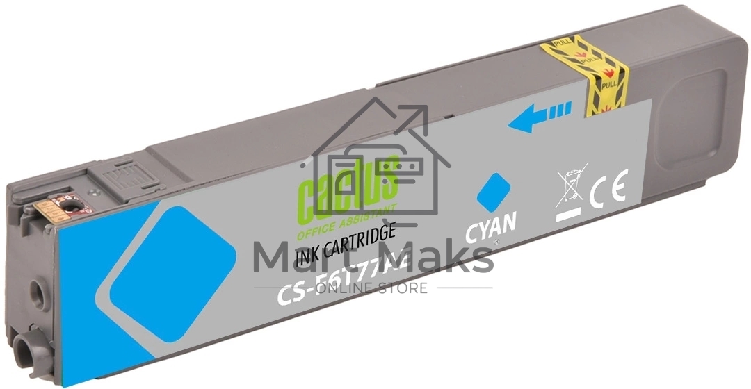 Картридж струйный Cactus CS-F6T77AE (913A) голубой (55 мл) для HP PW 352dw/377dw/Pro 477dw/452dw