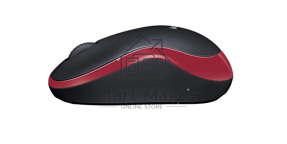 Мышь беспроводная Logitech M185, красный, 1000 dpi, радиоканал, USB, кнопки - 3