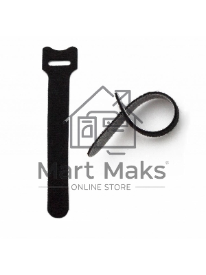 Стяжка кабельная на липучке Hyperline WASN, открывающаяся, 14 мм Ш, 310 мм Д, 10 шт, материал: полиамид, черный