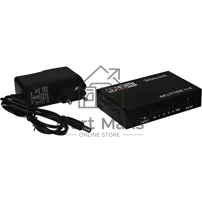 Разветвитель HDMI 1=>4 Telecom <TTS5020>, каскадируемый, 1.4v+3D