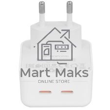 Сетевое зарядное устройство 1USB+1Type-C 3.0A PD30W+QC3.0 быстрая зарядка для Lightning 8-pin Type-C Borofone BAS76A (White)