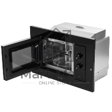 Встраиваемая микроволновая печь Gorenje, 20 л, 5 уровней мощности, 15 автопрограмм, электронное управление, дисплей, гриль, поворотный стол, цвет черный, ВxШxГ 38х56.8х34 см