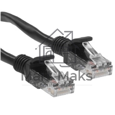 Патч-корд медный UTP Cablexpert PP10-0.5M/BK cat.5e, 0.5м, литой, многожильный, черный