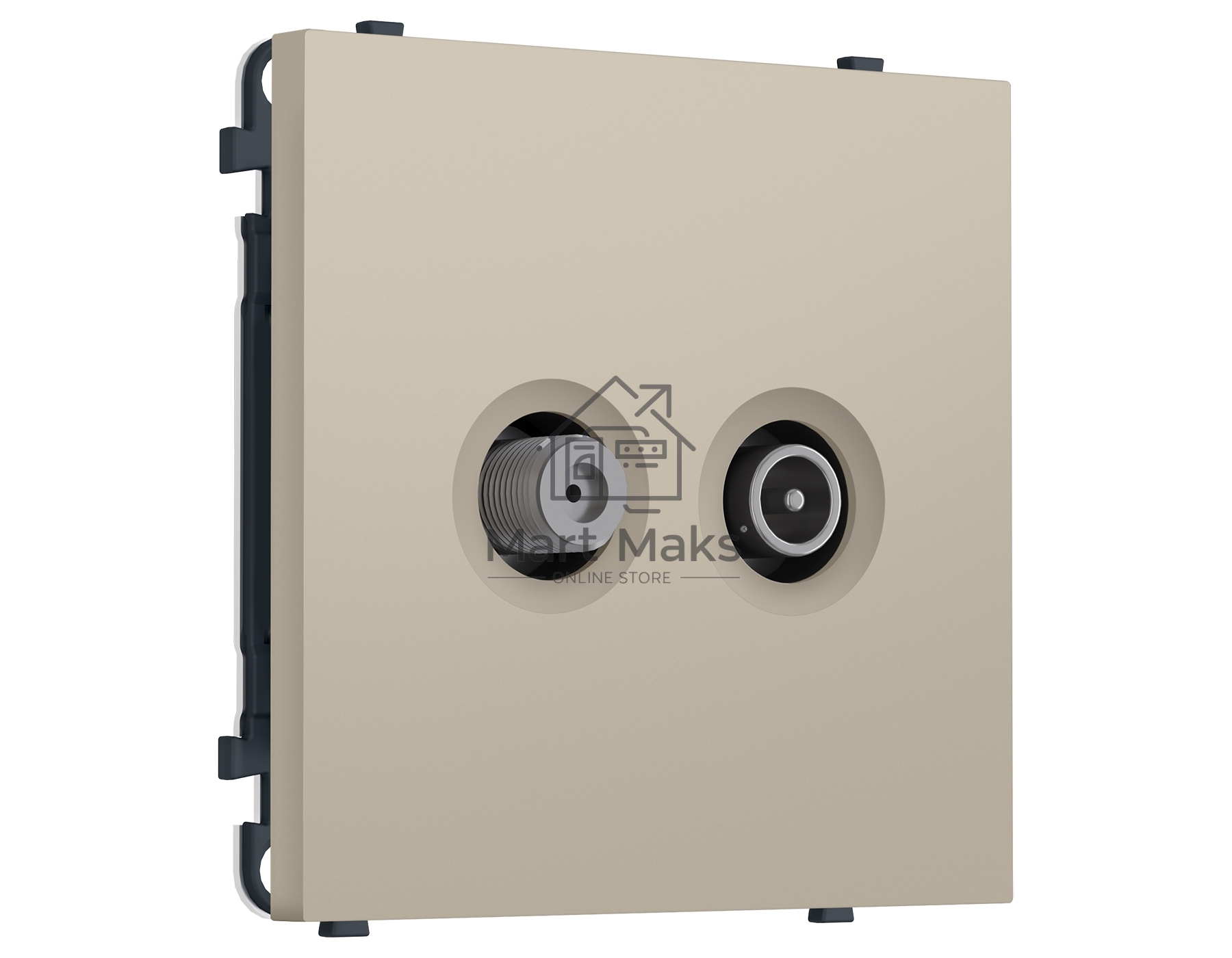 Комплект механизма розетки TV оконечной + SAT SIGMA Кашемир 5-862MHz 3.5dB/950-2150MHz 3.8dB QUANT PRO (SP3533, PR217)
