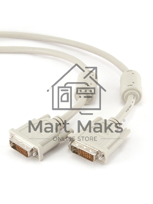 КабельКабель DVI-D dual link Gembird, 3.0м, 25M/25M, экран, феррит.кольца, пакет CC-DVI2-10)