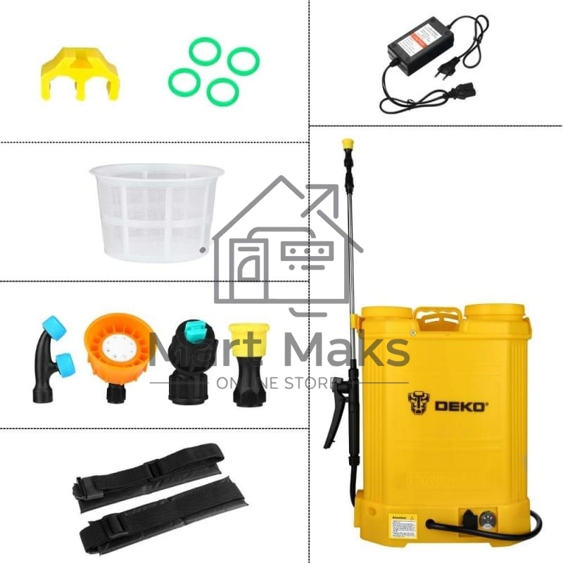 Опрыскиватель Deko DKSP10 16л желтый (065-0954)