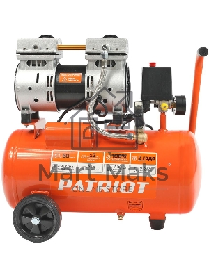Компрессор Patriot поршневой безмасляный WO 24-260S, 260 л/мин, 8 бар, 1500 Вт, 24 л, быстросъемный 1/4