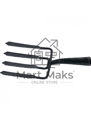 Вилы Россия 4-х рогие 190 х 220 мм широкий зуб, удлиненная тулейка 63804