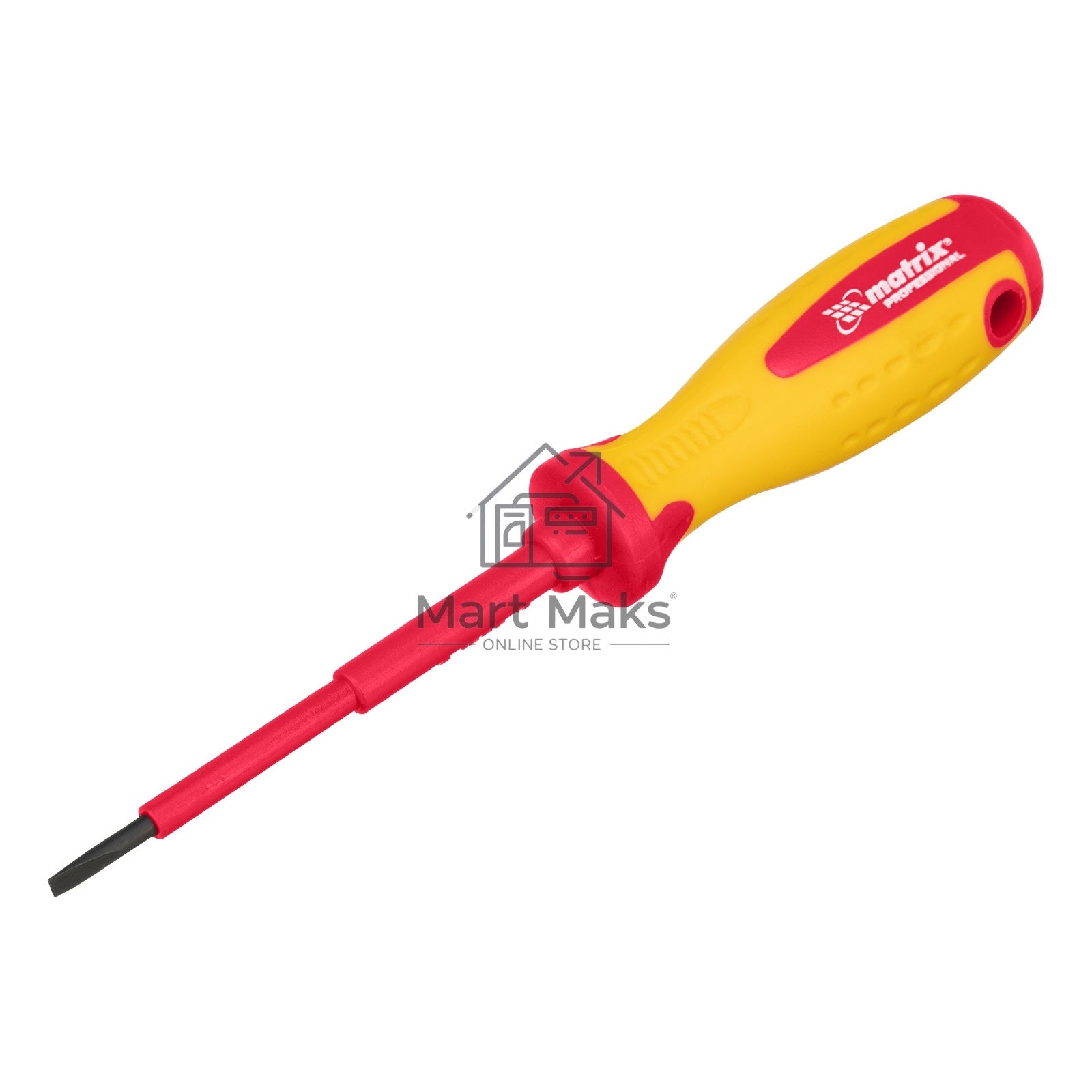 Отвертка Insulated, SL3,0 x 80 мм, CrMo, до 1000 В, двухкомп. рукоятка Matrix