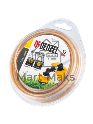 Леска для триммера Denzel армированная алюминием круглая, 3,0мм х 15м, блистер ALUFLEX