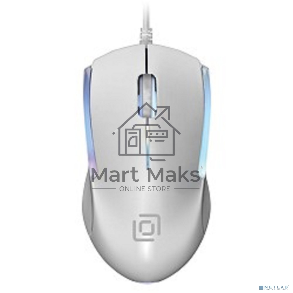 Мышь проводная Oklick 245M белый, 1000 dpi, USB, кнопки - 3