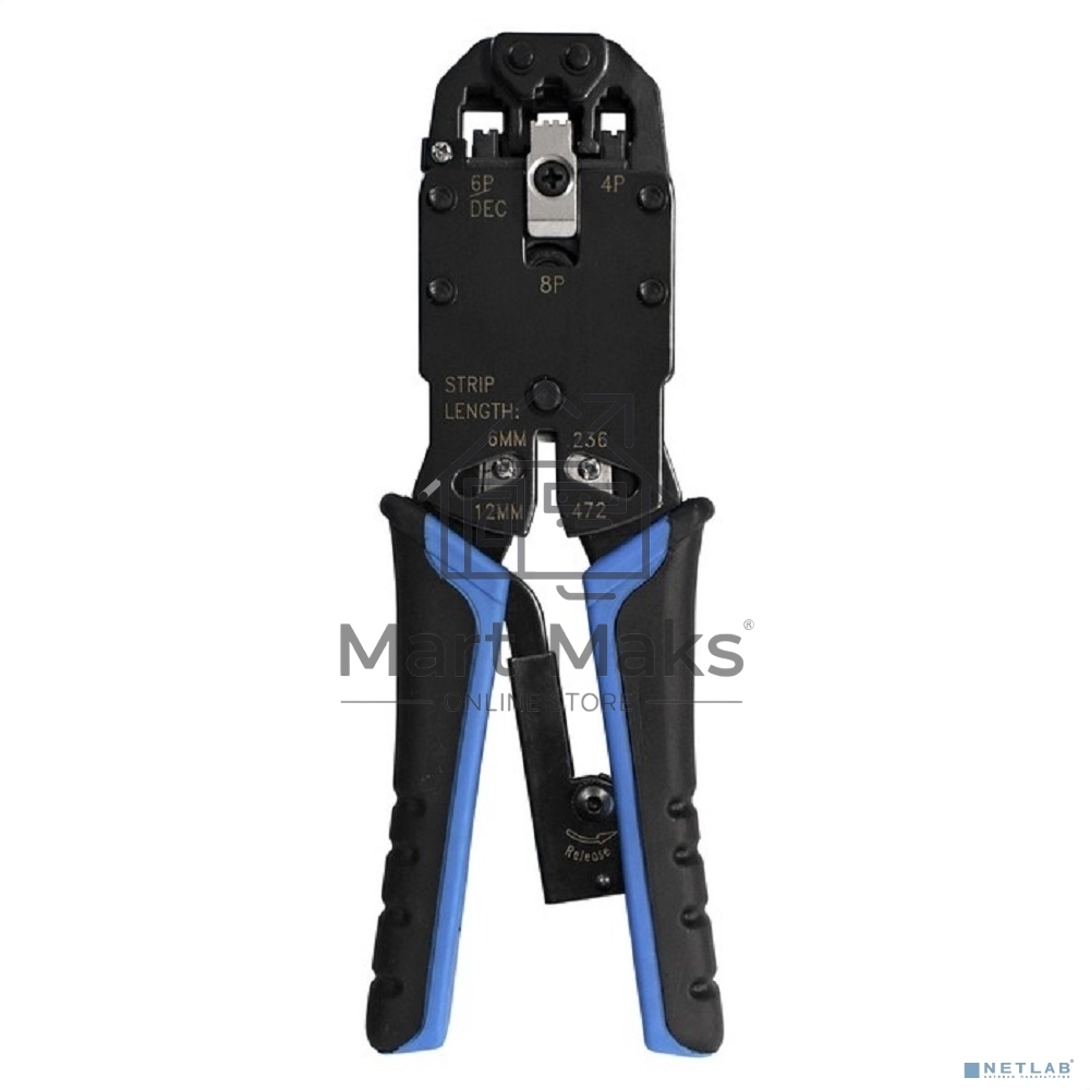 Инструмент ExeGate EX293155RUS EX-T2008R для обжима RJ-45, RJ-11/12 с храповым механизмом (прямой ход обжимки)