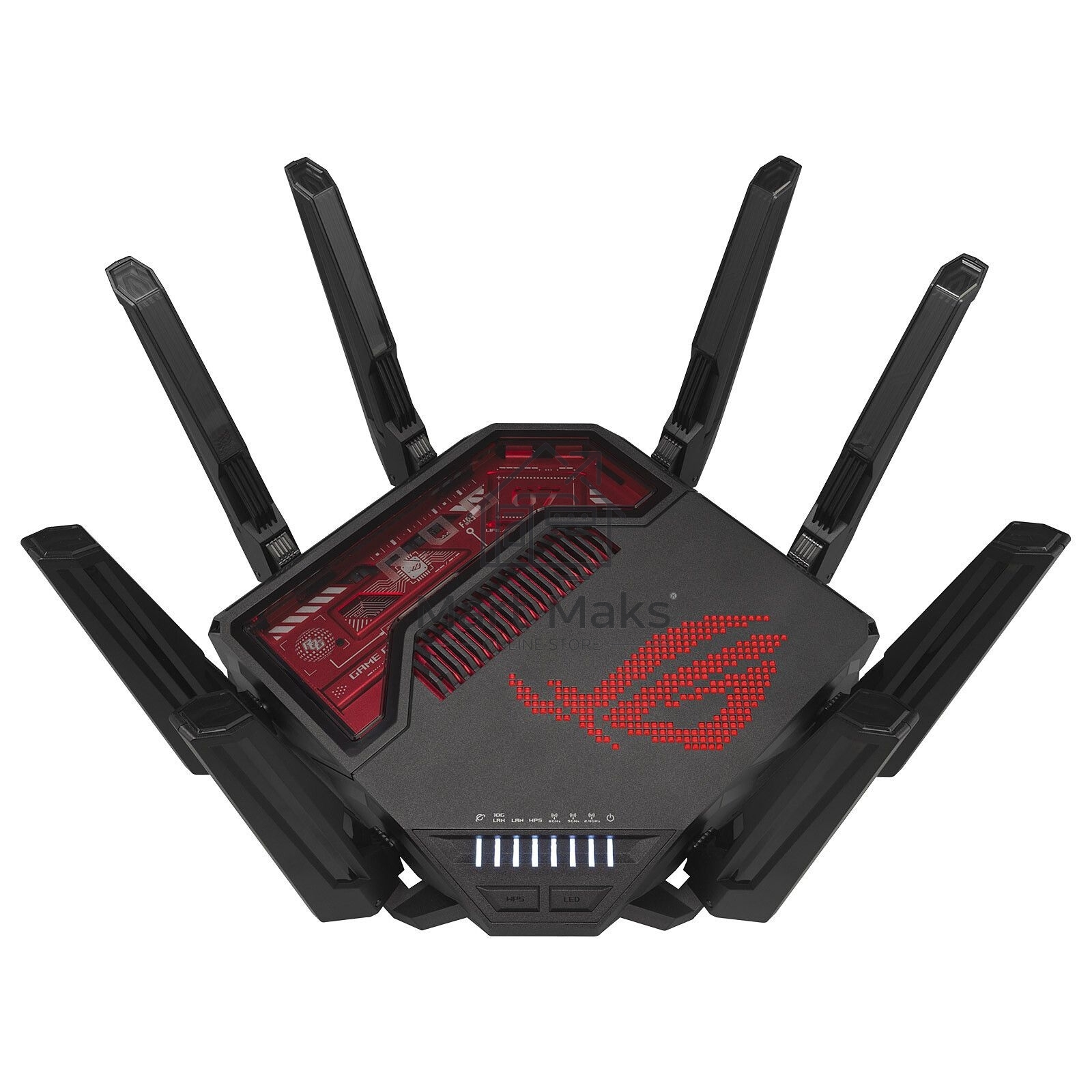 Маршрутизатор ASUS GT-BE19000, черный/красный, 90IG0850-MO9A0V