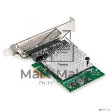 Сетевой адаптер ExeGate EXE-564 (PCI-E x1 v2.0, 4xRJ45, UTP 10/100/1000Mbps, Realtek Chipset RTL8111H+ASM1184e)