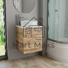 Тумба Bau Dream Blackwood 50 с дверцей, раковина BAU Dream круглая D41, смеситель для раковины высокий Hotel Still, нержавеющая сталь