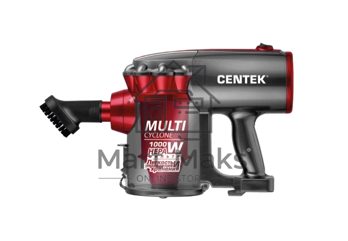 Пылесос вертикальный Centek CT-2561 красный/черный, питание от сети, 150 Вт, уборка сухая, пылесборник 0.5 л