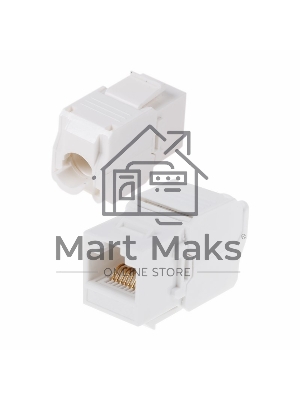 Модуль Rexant Keystone Jack RJ-45(8P8C), UTP неэкранированный, кат.5e, тип 90 градусов, самозажимной, белый