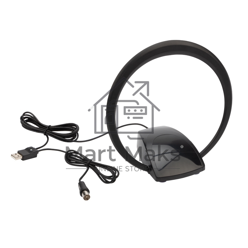 Антенна Rexant комнатная «Активная» с USB питанием, для цифрового телевидения DVB-T2, Ring-51