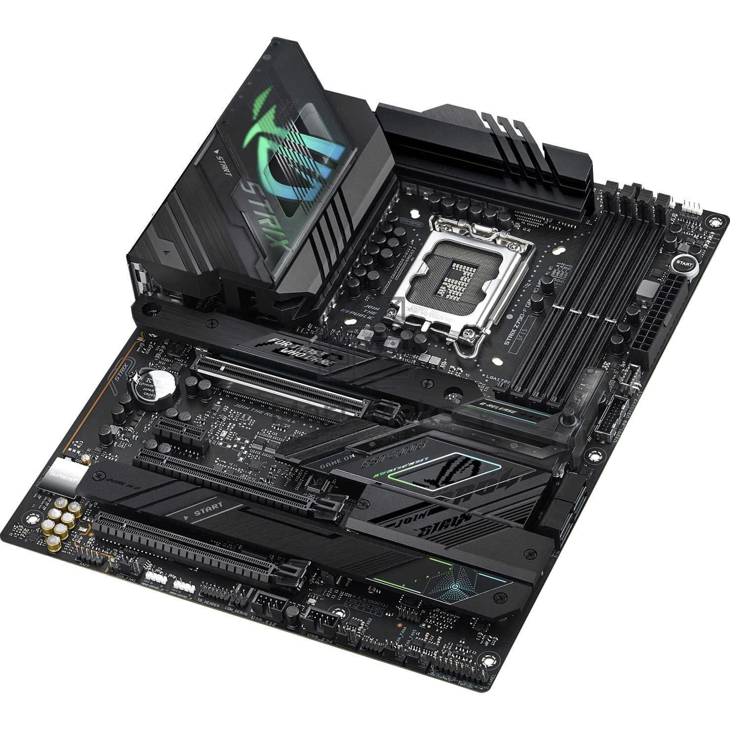 Материнская плата ASUS ROG STRIX Z790-F GAMING WIFI, LGA 1700, Intel Z790, 4xDDR5, 4xSATA, 4xM.2, 1xPCIe 5.0 x16, 2xPCIe 4.0 x4, 1xHDMI, 1xDP, 1x 2.5Gb LAN, 2xUSB-A 3.2 Gen 2, 4xUSB-A 3.2 Gen 1, 4xUSB-A 2.0, 5x3.5 мм, 7.1, Standard-ATX