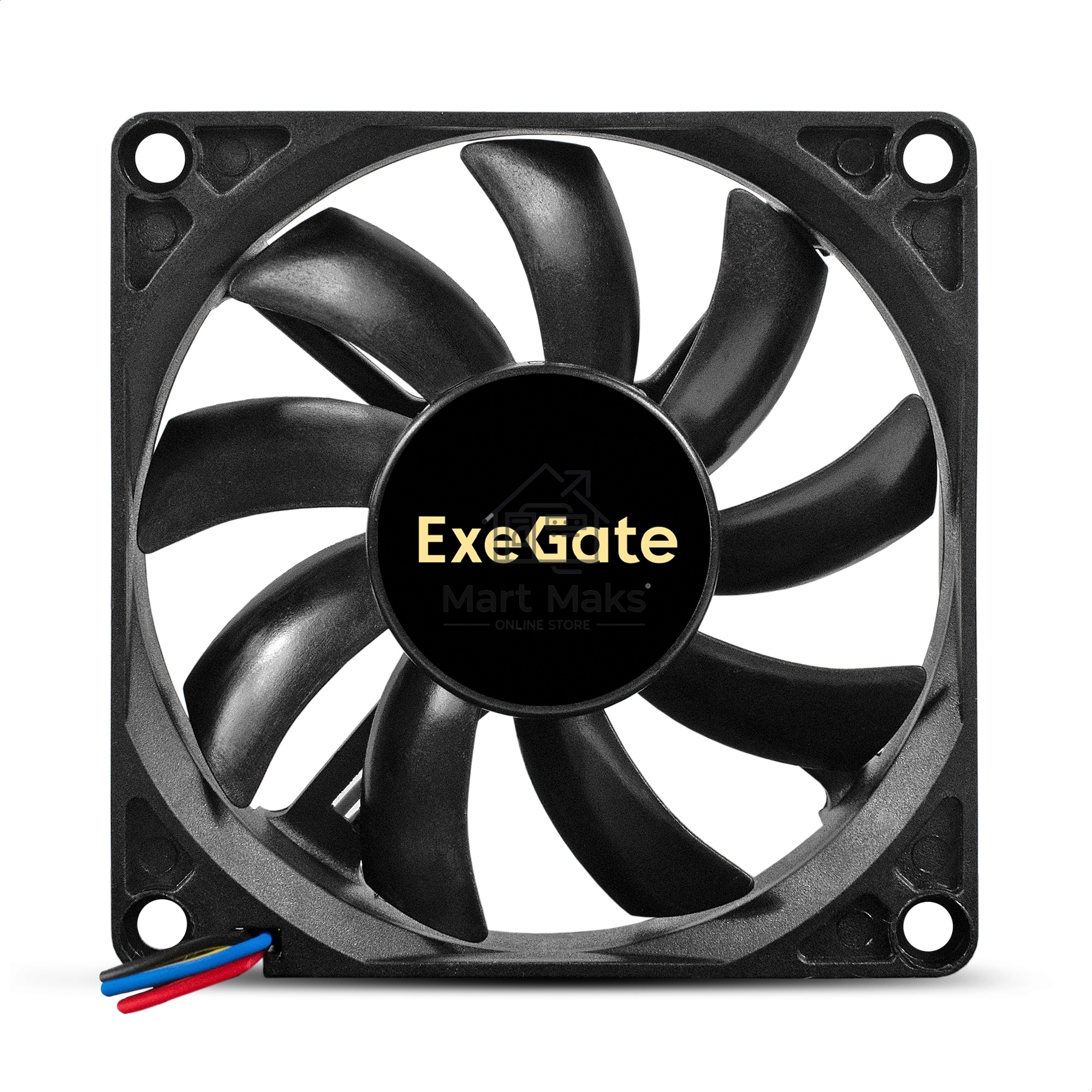 Вентилятор для корпуса ExeGate ExtraPower EP08015S2P черный, 80 мм, 2500 об/мин, 25.5 дБ, 2 pin