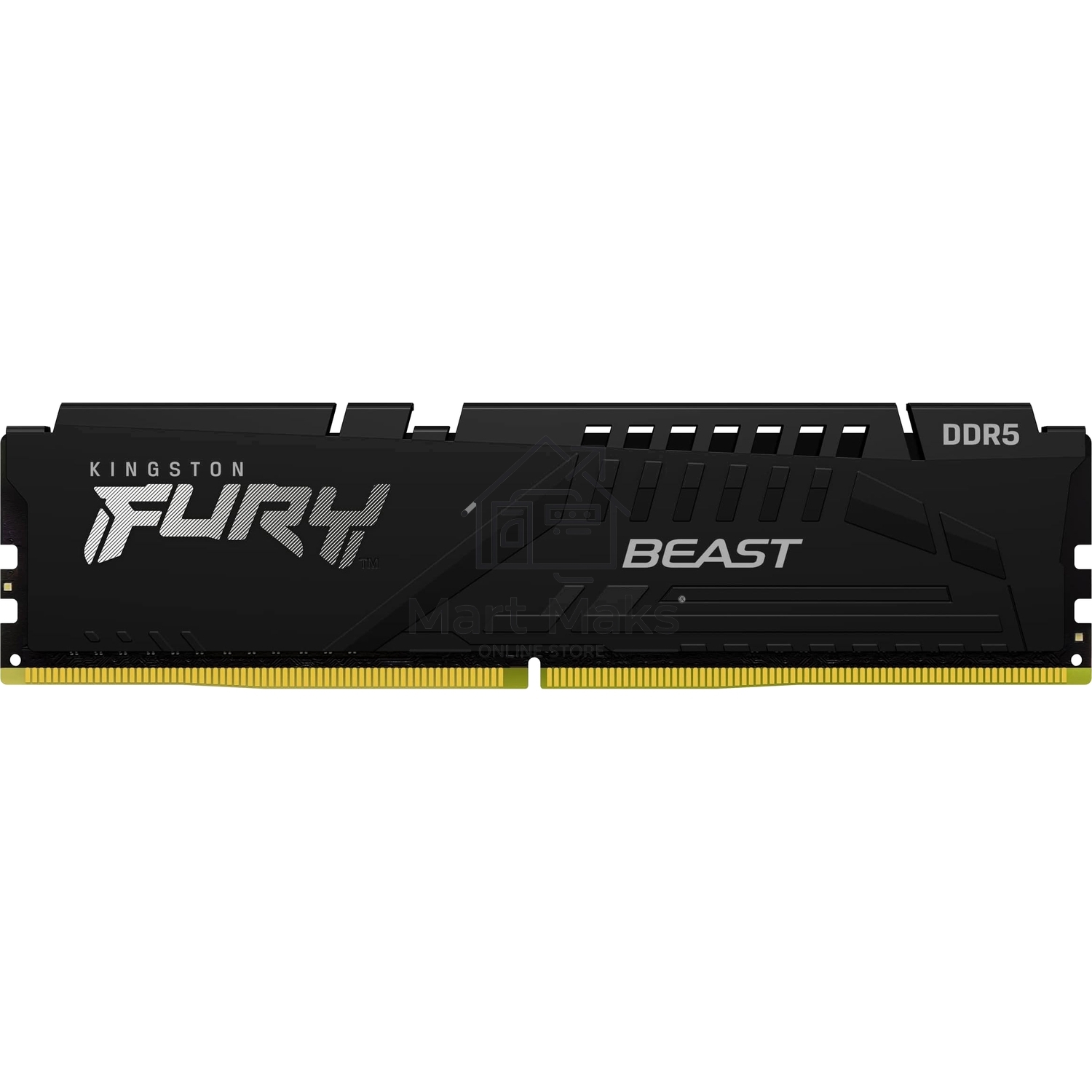 Оперативная память Kingston Fury Beast, DDR5, 32GB (2x16GB), 6400MHz, CL32, DIMM, с радиатором, черный