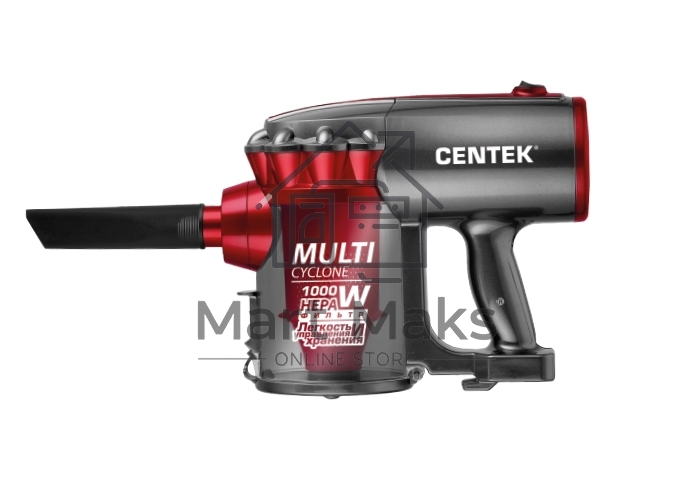 Пылесос вертикальный Centek CT-2561 красный/черный, питание от сети, 150 Вт, уборка сухая, пылесборник 0.5 л