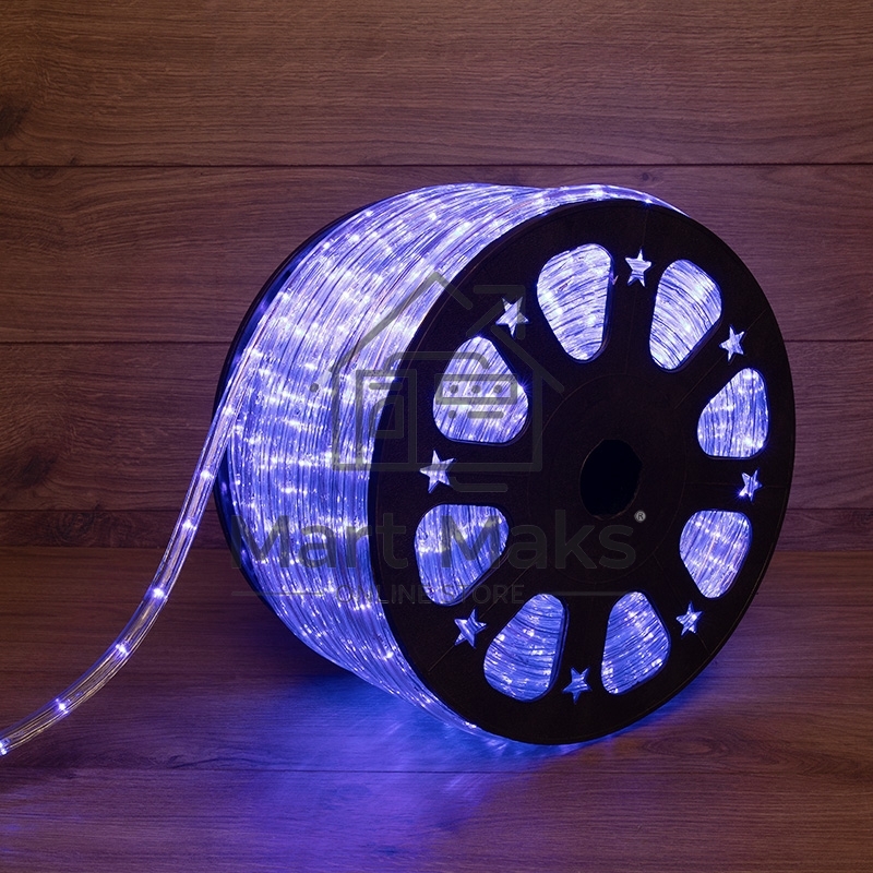 Дюралайт LED, свечение с динамикой (3W) - синий, 24 LED/м, бухта 100м