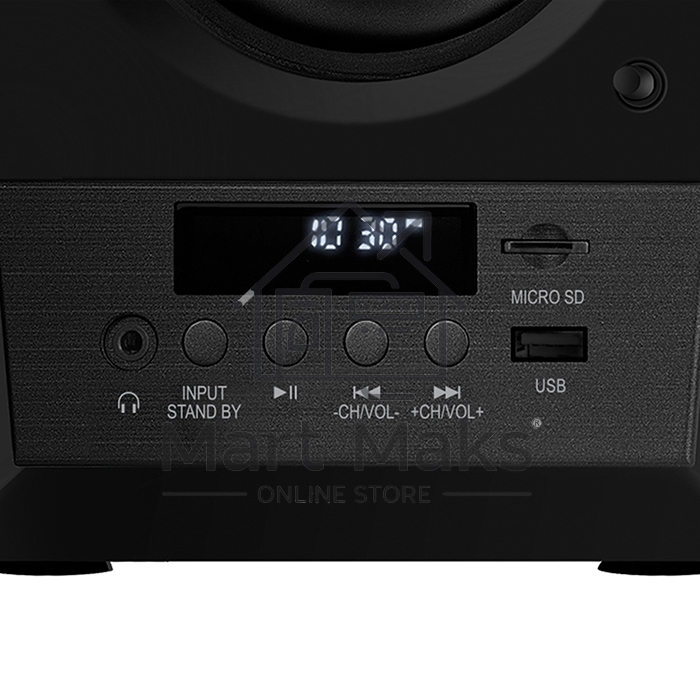Акустическая система 2.0 SVEN MC-20, черный, мощность 2x45Вт (RMS), FM-тюнер, USB/microSD, дисплей, пульт ДУ, Bluetooth, Optical SVEN MC-20, черный, акустическая система 2.0, мощность 2x45Вт (RMS), FM-тюнер, USB/microSD, дисплей, пульт ДУ, Bluetooth, Opti