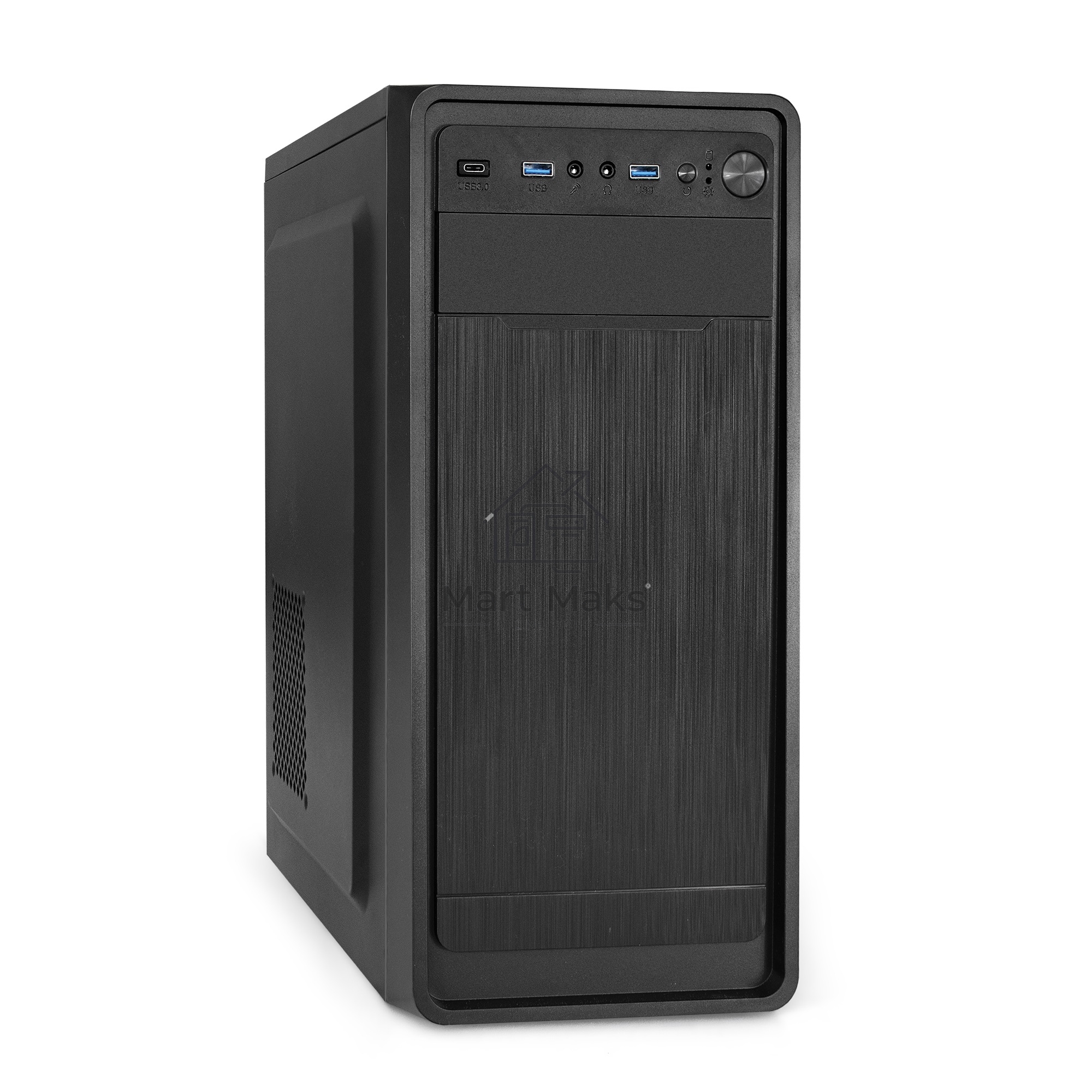 Компьютерный корпус Miditower ExeGate XP-332UC-XP400 (ATX, XP400 с вент. 12см, 2*USB3.0+1*TypeC, аудио, черный)