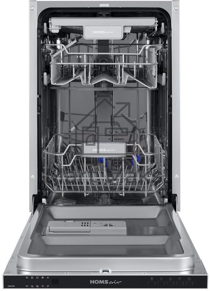 Встраиваемая посудомоечная машина HOMSair DW47M, черный, 44.5 см, 10 компл., 47 дБ, класс A++