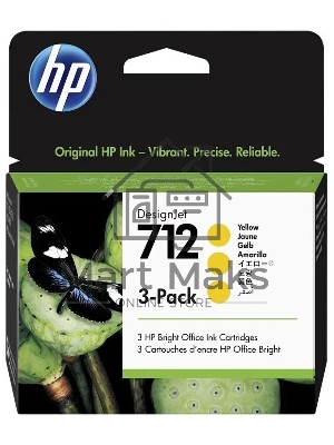Картридж струйный HP 712 3ED79A желтый x3упак. (29мл) для HP DJ Т230/630