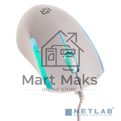 Мышь проводная Oklick 245M белый, 1000 dpi, USB, кнопки - 3
