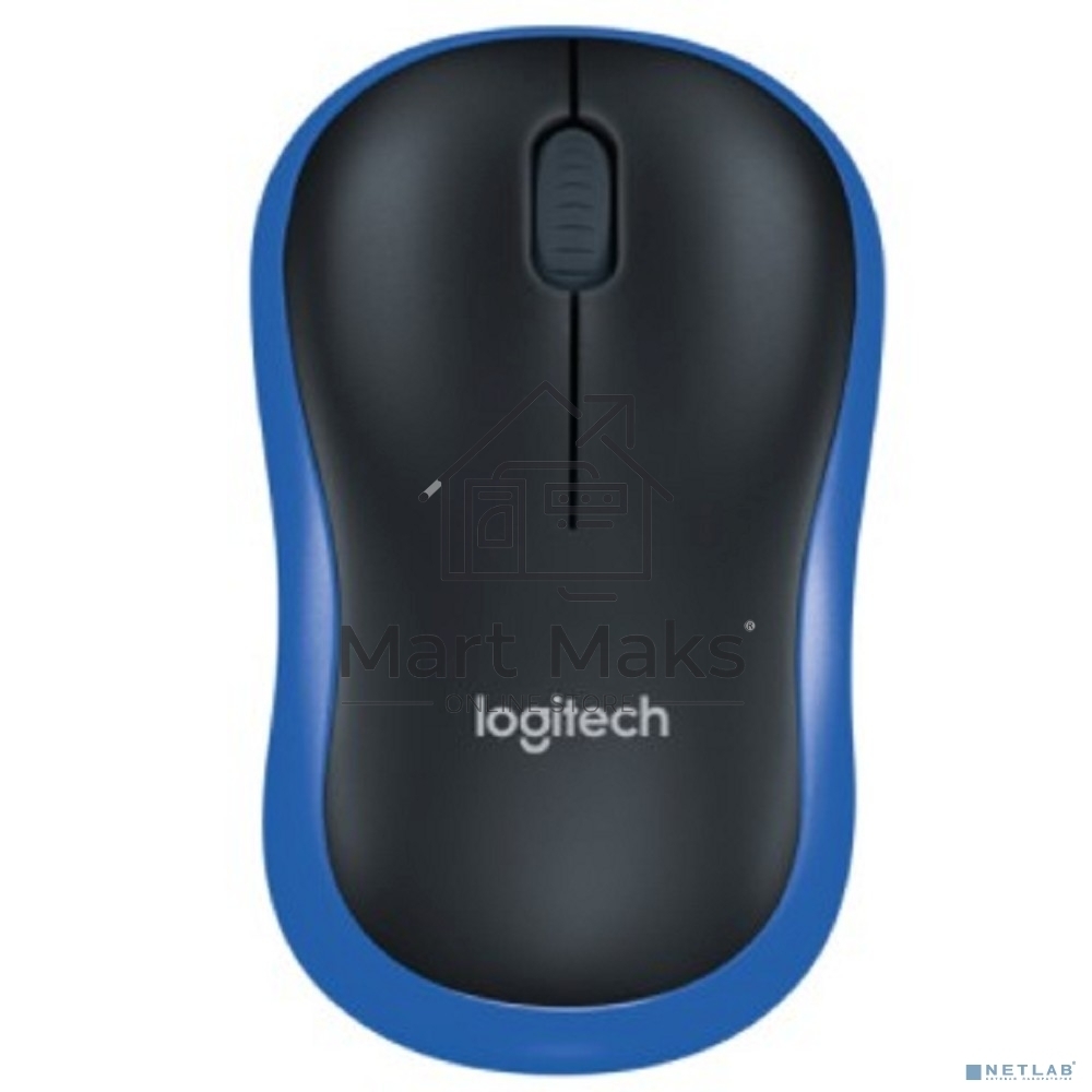 Мышь беспроводная Logitech M185 синий, 1000 dpi, радиоканал, USB, кнопки - 3