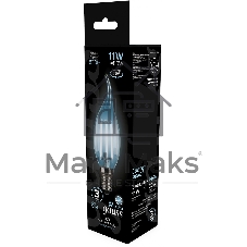 Лампа светодиодная филаментная Gauss Filament 11Вт цок.:E14 свеча 220B св.свеч.бел.нейт. CF35 (упак.:10шт)