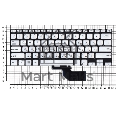 Клавиатура для ноутбука Asus S13 S330FA серебристая с подсветкой