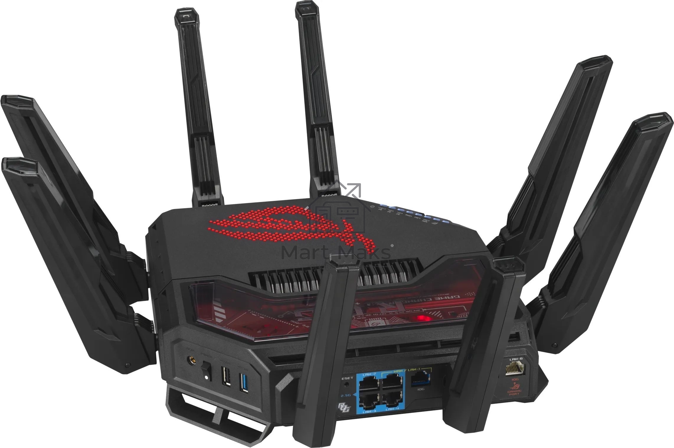 Маршрутизатор ASUS GT-BE19000, черный/красный, 90IG0850-MO9A0V
