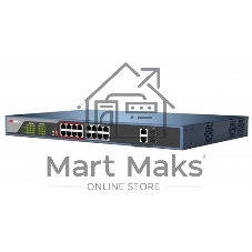 Коммутатор Hikvision DS-3E0318P-E/M(C), 16×100 Мбит/с PoE + 1×1 Гбит/с RJ45 + 1×1 Гбит/с Combo (RJ45/SFP), неуправляемый
