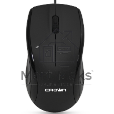 Мышь проводная Crown CMM-128 черный, 1000 dpi, USB, кнопки - 2