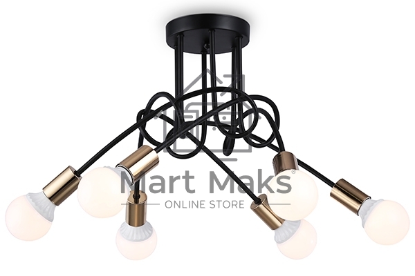 Светильник Ambrella light TR80419/6 BK/GD черный/золото E27/6 max 60W D690*370
