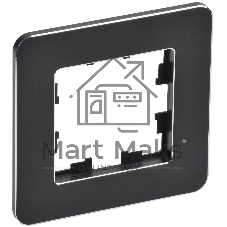 Рамка 1-м РУ-1-1-Бр RE IEK BRITE DECOR Черный металл. скругл.угол