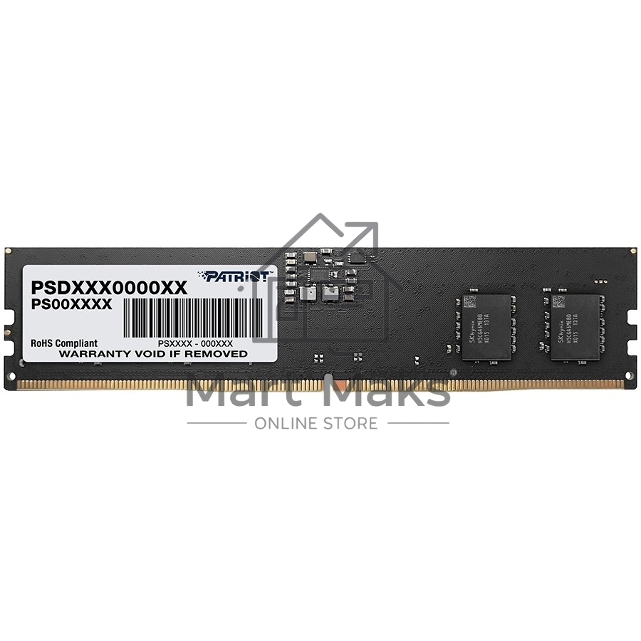 Оперативная память Patriot Signature, DDR5, 8GB (1x8 GB), 4800 MHz, CL40, DIMM