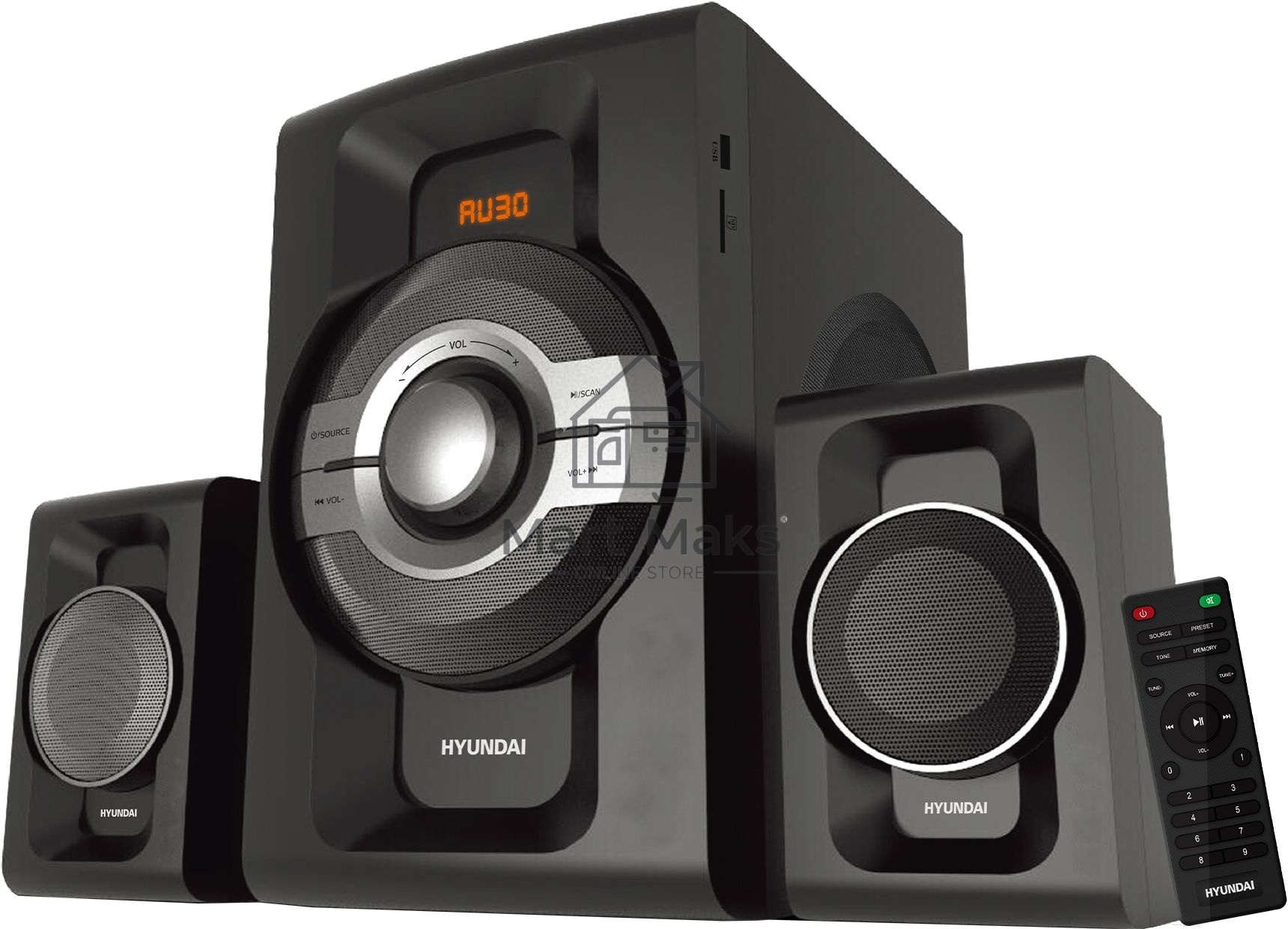 Микросистема Hyundai H-MS1403 черный 60Вт FM USB BT SD