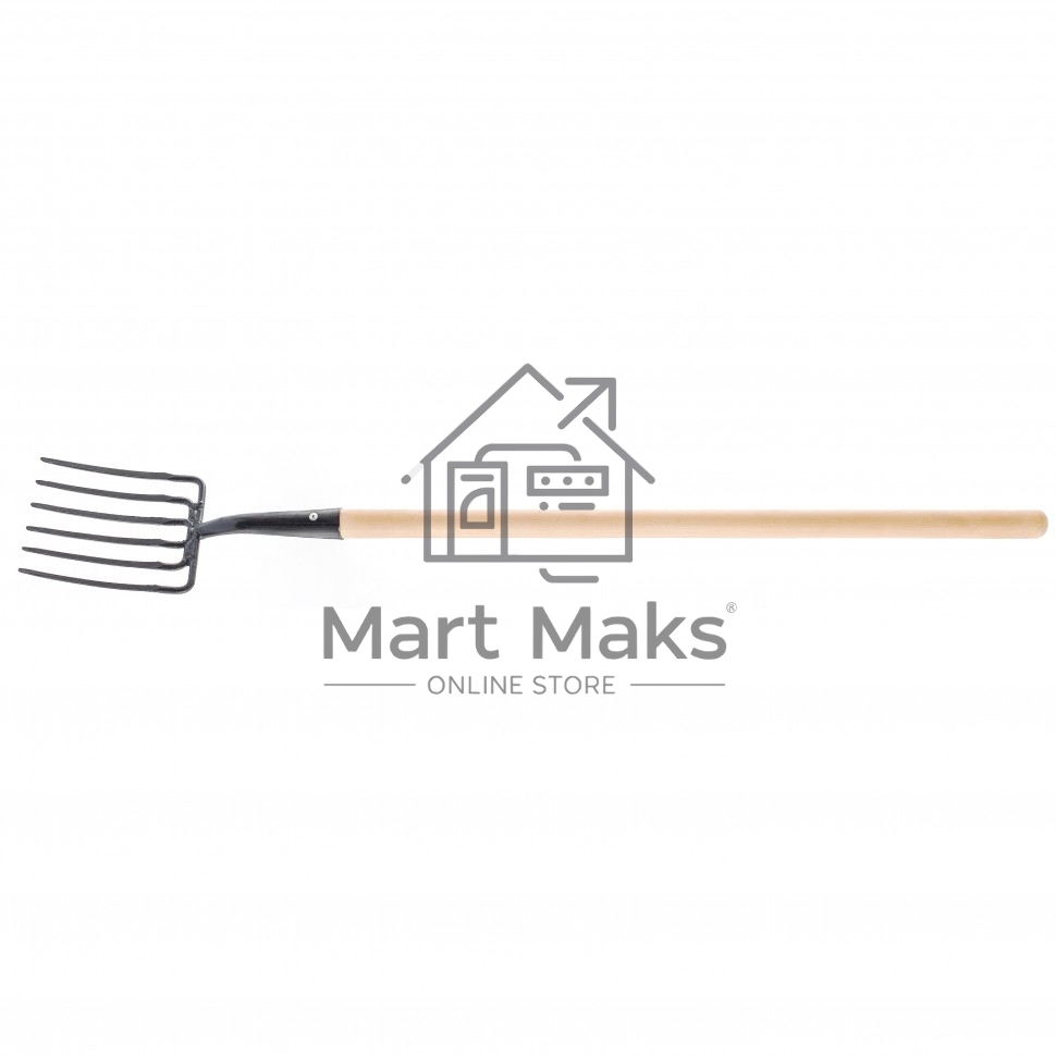 Вилы Россия 6-и рогие 195 х 220 мм удлиненная тулейка, с черенком 63805
